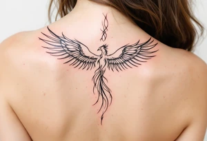 Phoenix rising from the ashes tattoo idea