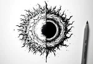 A sun and a black hole combined together as one. tattoo idea