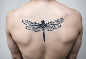 dragonfly with infinity symbol body
easy lines no shading tattoo idea
