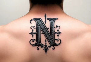give me a tattoo idea of the letter N with a MONEY BILL tattoo idea