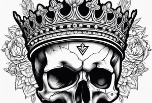 Skull with a crown tattoo idea