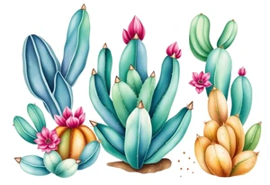Cute cacti tattoo idea