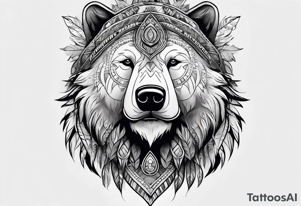 Snow bear shaman tattoo idea