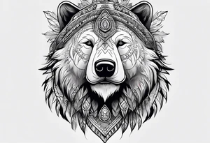 Snow bear shaman tattoo idea