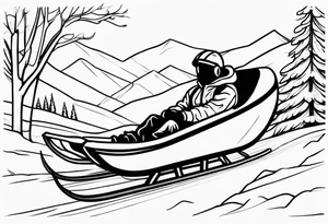 snow sledding tattoo idea