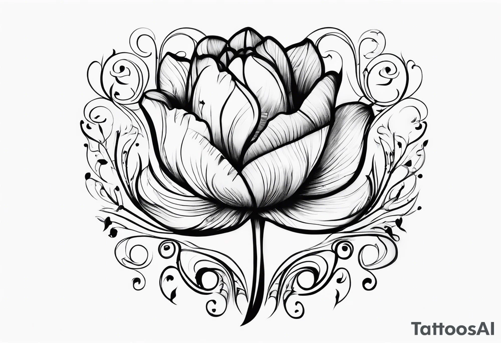 Clef note with tulip tattoo idea