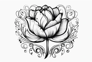 Clef note with tulip tattoo idea