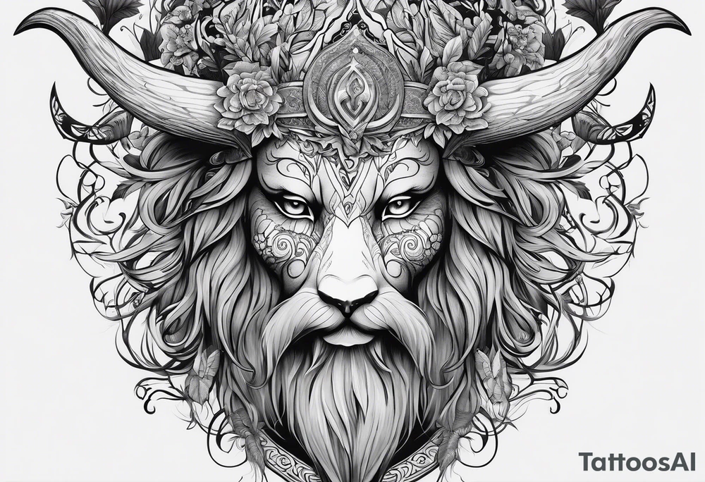 Leshy with gzhel tattoo idea