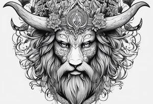 Leshy with gzhel tattoo idea
