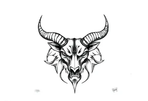 Tattoo with horns just barley touching collarbone tattoo idea