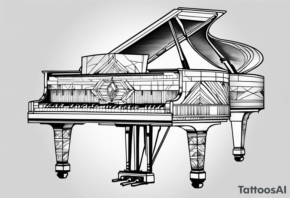 piano music girl tattoo idea