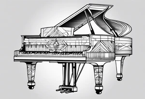 piano music girl tattoo idea