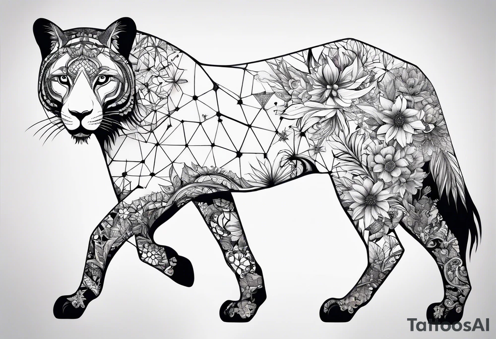 Constellation, animal snow , géométric , flower tattoo idea