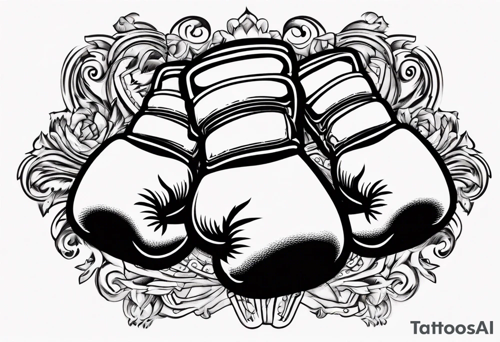 boxing glove with Basque laburu design tattoo idea