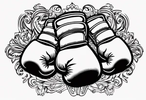 boxing glove with Basque laburu design tattoo idea