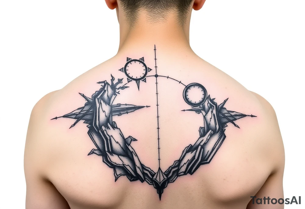 negative space tattoo inspired by the space and time tattoo idea