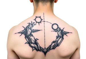 negative space tattoo inspired by the space and time tattoo idea