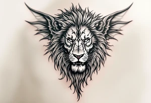 make a lion-serpent mix with wings tattoo idea