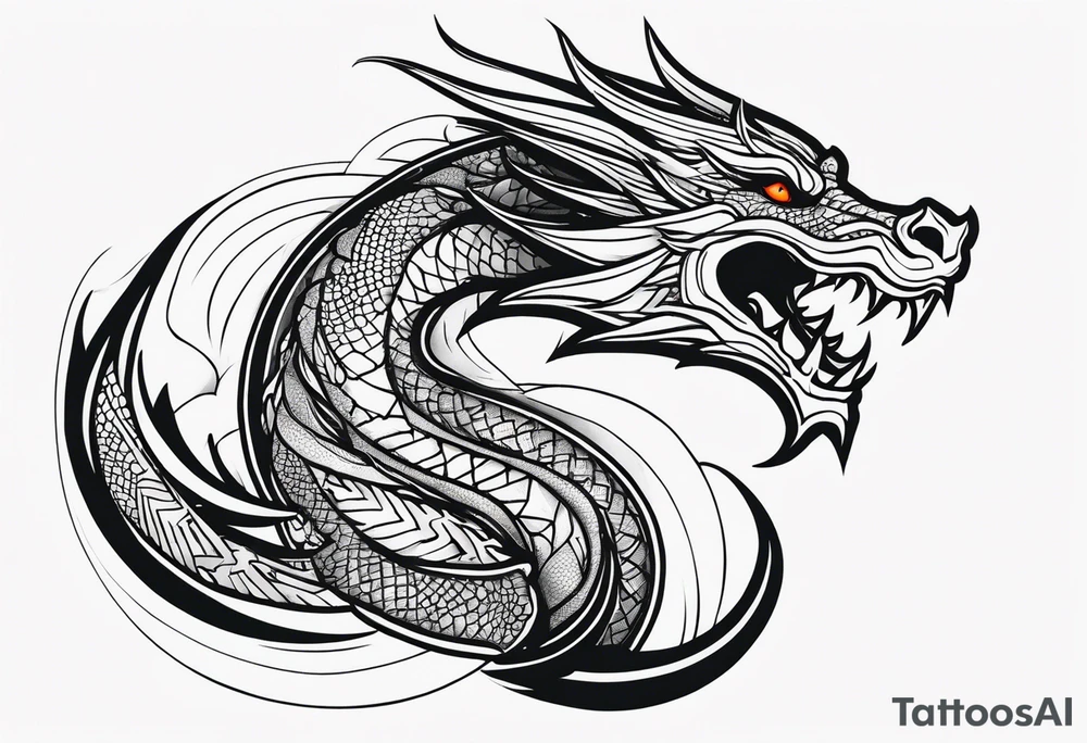 Dragon neck full tattoo idea