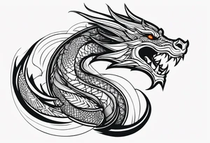 Dragon neck full tattoo idea