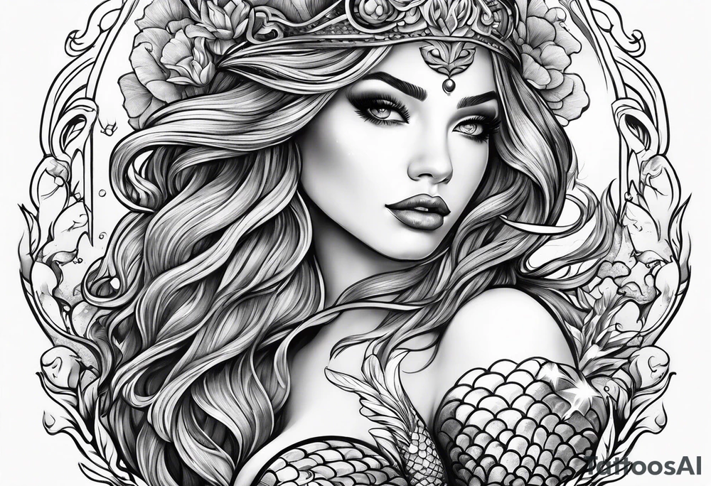 Sexy mermaid tattoo idea