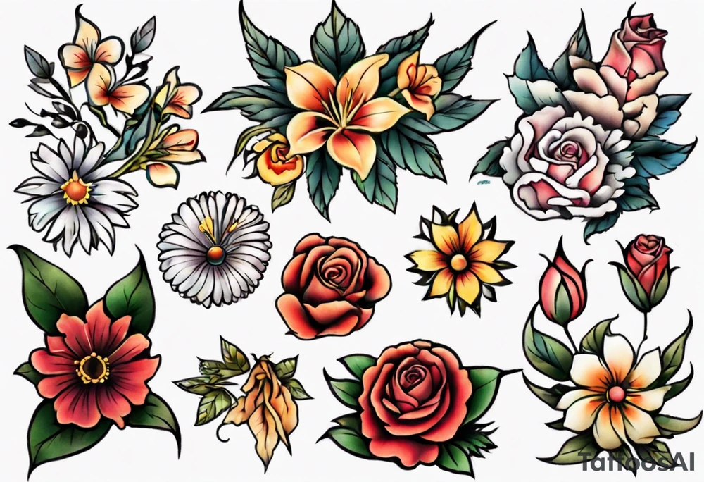 Easy flower tattoo idea