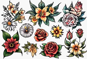 Easy flower tattoo idea