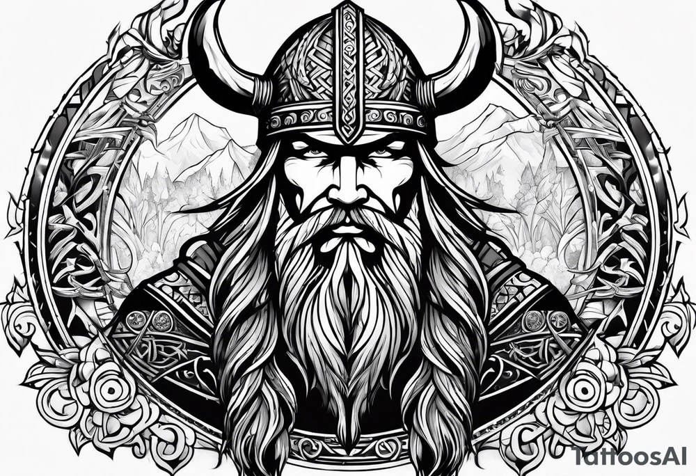 viking hunter tattoo idea
