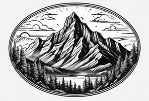 Mountain cliff tattoo idea