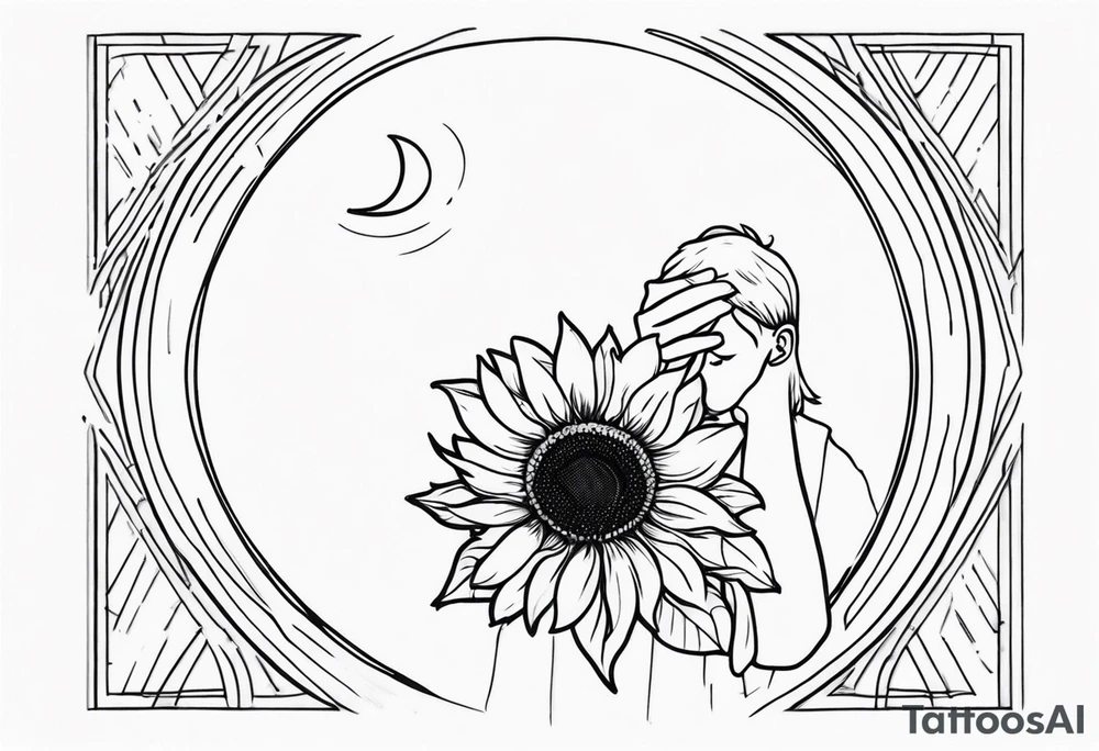 sad boy with sunflower tattoo idea