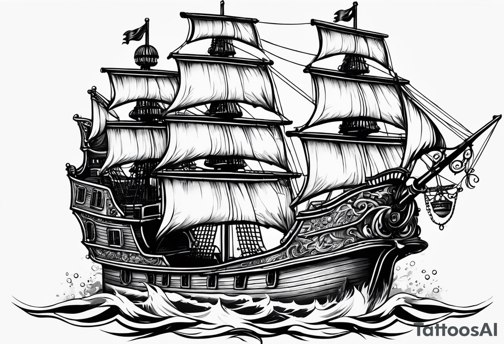 pirate ship tattoo idea