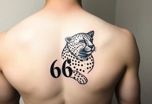 realistic cheetah on the side of the chest with the number 62 somewhere around it tattoo idea