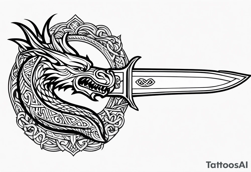 Viking sword Valhalla dragon tattoo idea