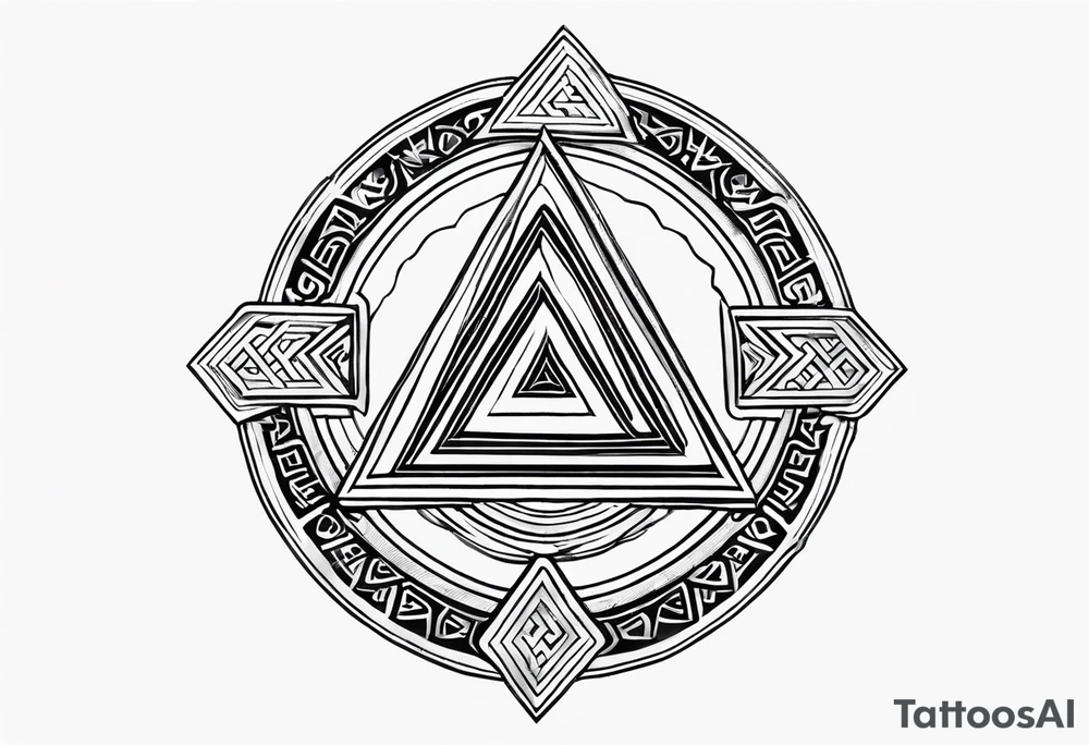 Valhalla valknut battle shield tattoo idea