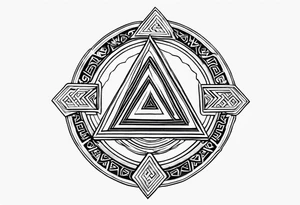 Valhalla valknut battle shield tattoo idea