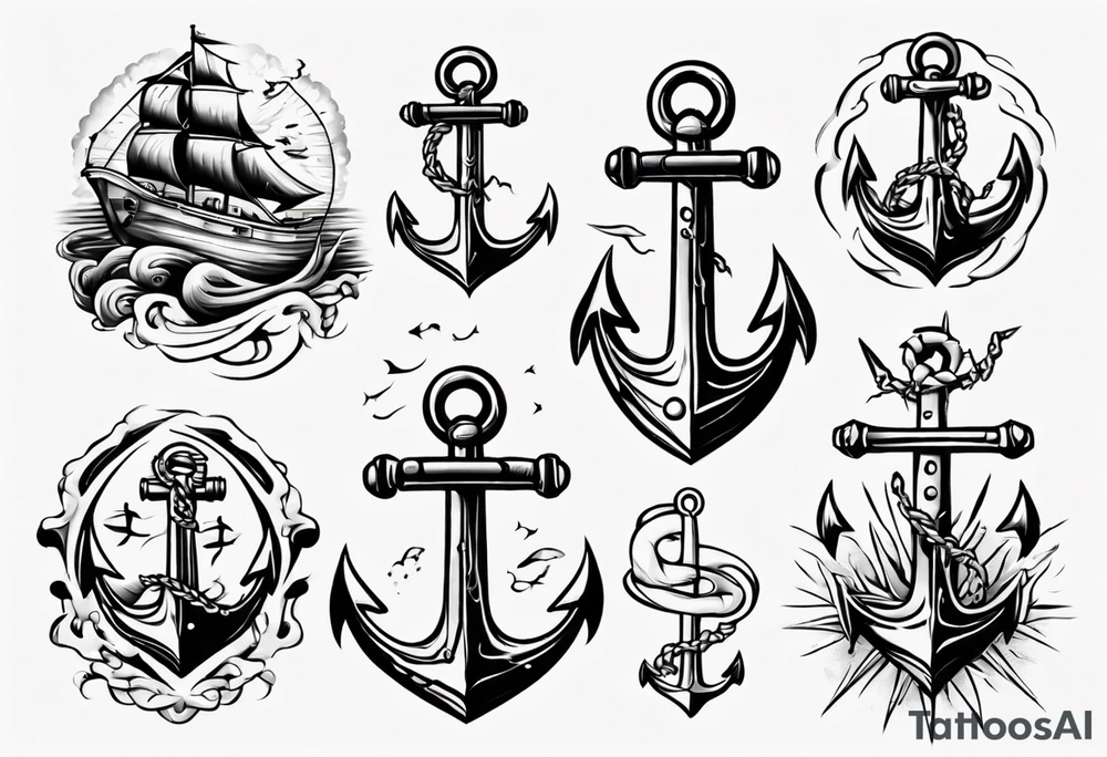 Rocna band Sea anchor classic tattoo idea