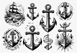 Rocna band Sea anchor classic tattoo idea