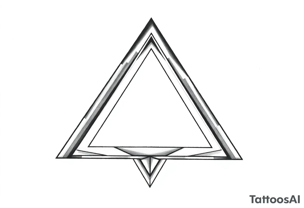 I want triangle. Spirit mind and body. Three triangles with same width and height. The first will be slightly offset to the right and the second slightly busunuty down tattoo idea