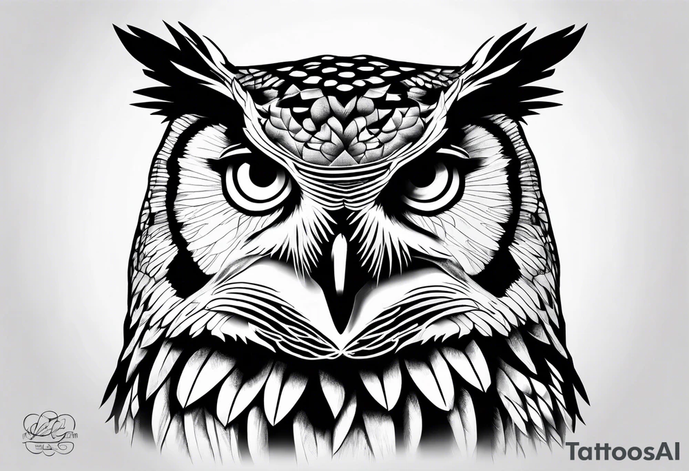 Powerful owl tattoo idea