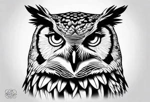Powerful owl tattoo idea