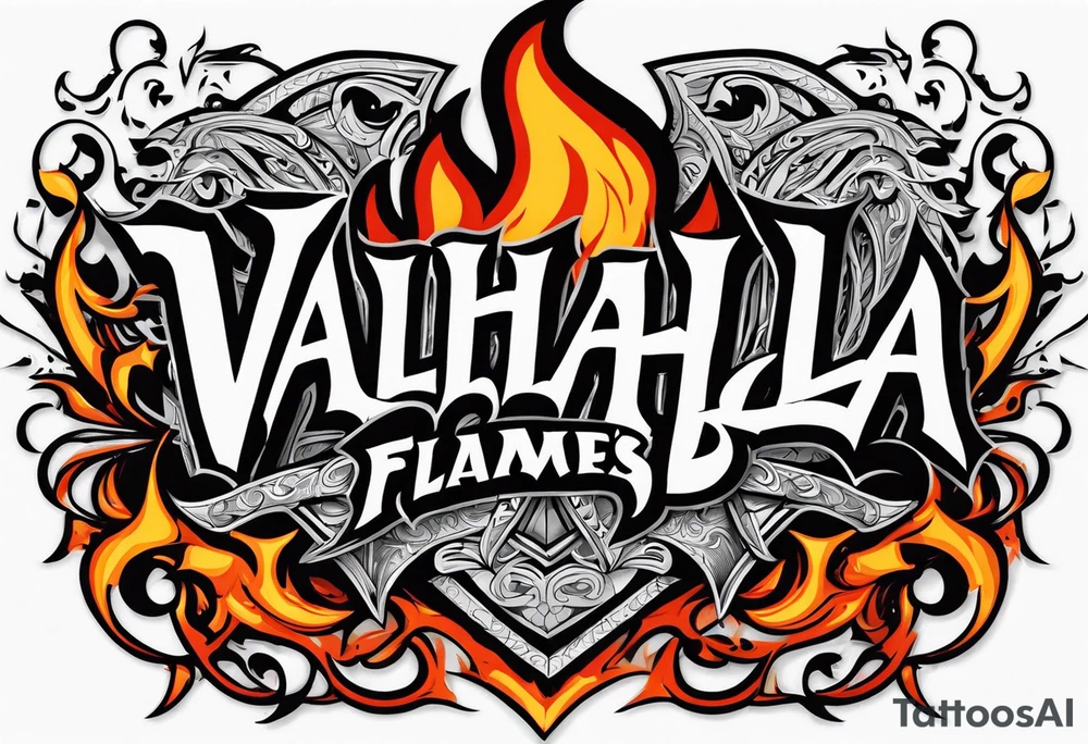 Valhalla flames tattoo idea