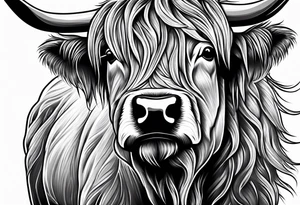 Highland cow biker tattoo idea