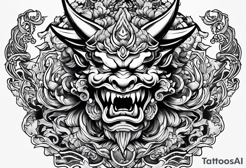 Oni demon tattoo idea