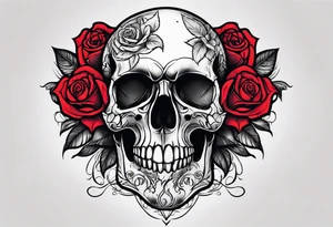 Skull rose santanic pagan tattoo idea