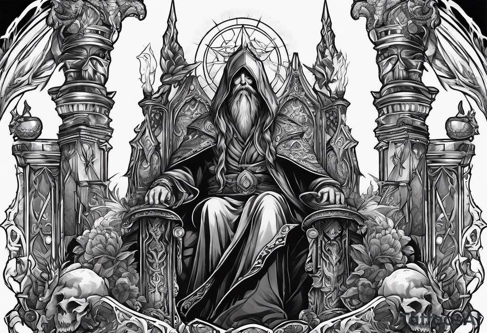necromancer from diablo games tattoo idea