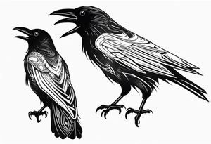black raven with blood in mouth tattoo idea