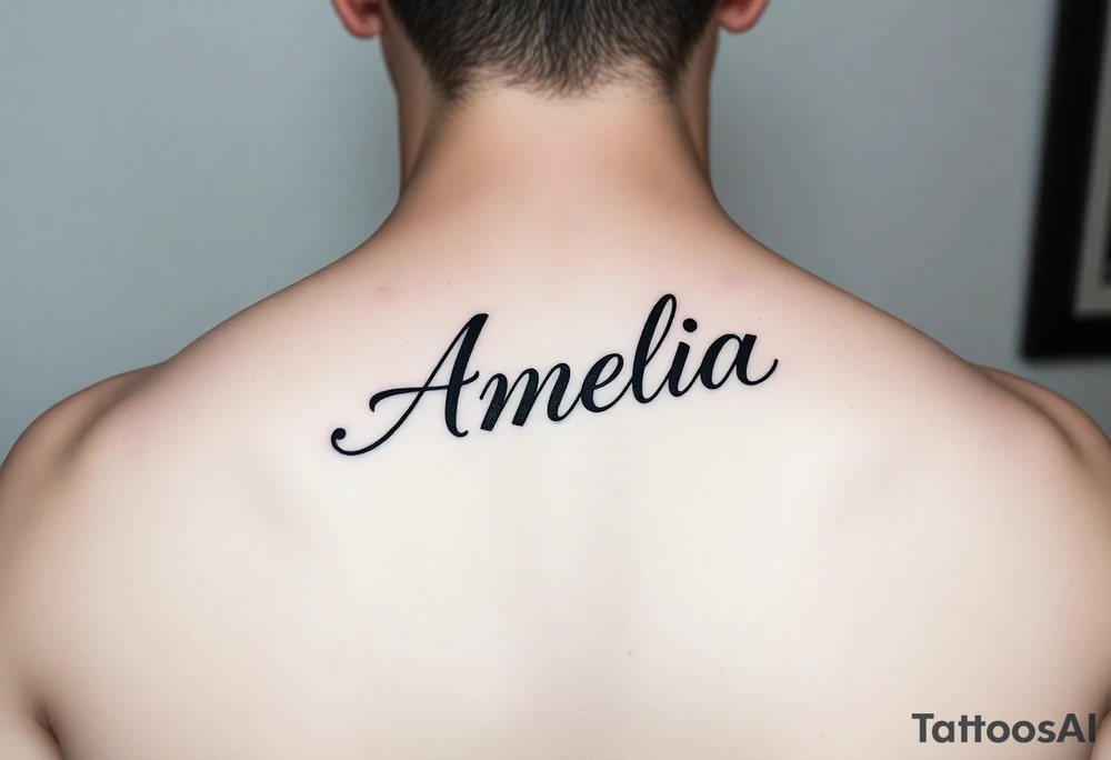 Amelia in script font tattoo idea