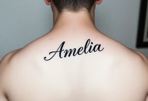 Amelia in script font tattoo idea