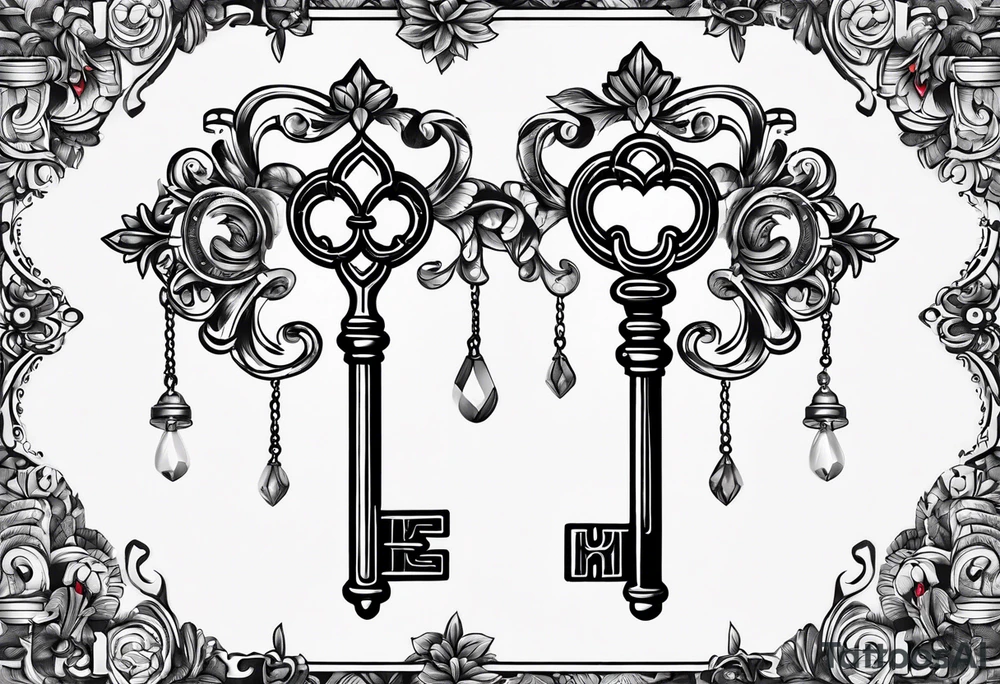 A vintage key tattoo idea