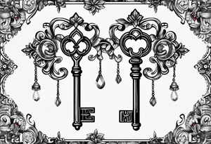 A vintage key tattoo idea